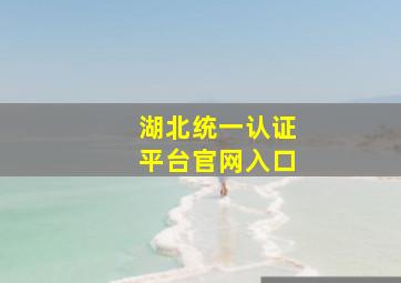 湖北统一认证平台官网入口