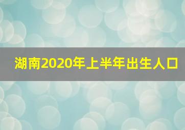 湖南2020年上半年出生人口