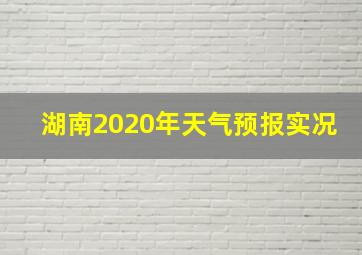 湖南2020年天气预报实况