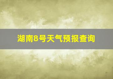 湖南8号天气预报查询