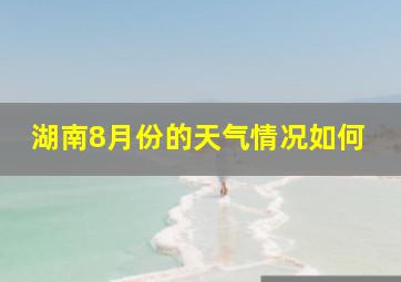 湖南8月份的天气情况如何