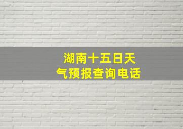 湖南十五日天气预报查询电话