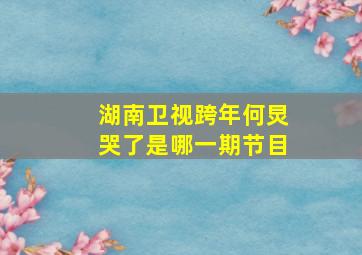 湖南卫视跨年何炅哭了是哪一期节目