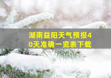 湖南益阳天气预报40天准确一览表下载