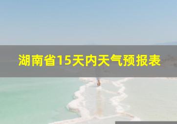 湖南省15天内天气预报表