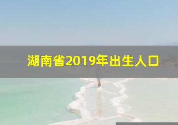 湖南省2019年出生人口