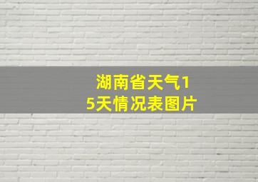 湖南省天气15天情况表图片