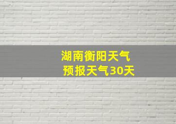 湖南衡阳天气预报天气30天