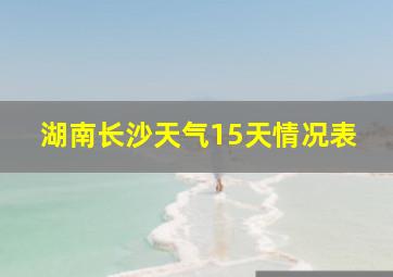 湖南长沙天气15天情况表