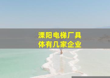 溧阳电梯厂具体有几家企业