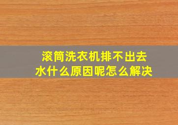 滚筒洗衣机排不出去水什么原因呢怎么解决