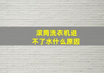 滚筒洗衣机进不了水什么原因