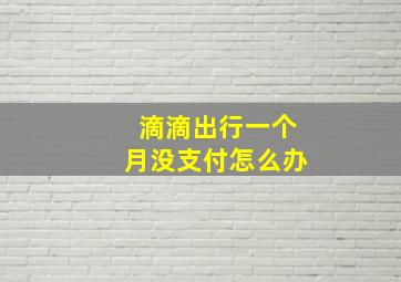 滴滴出行一个月没支付怎么办