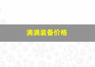 滴滴装备价格