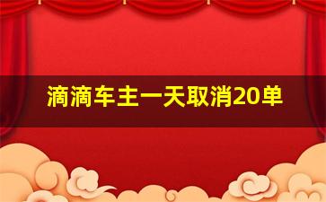 滴滴车主一天取消20单