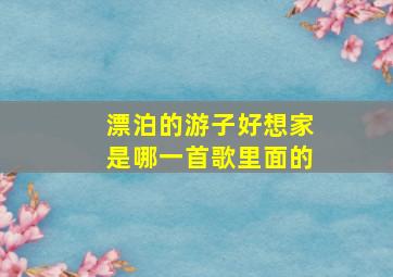 漂泊的游子好想家是哪一首歌里面的