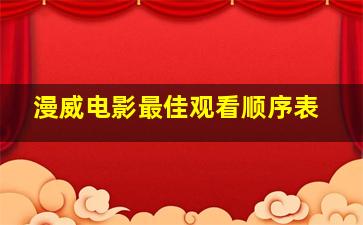 漫威电影最佳观看顺序表