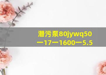 潜污泵80jywq50一17一1600一5.5