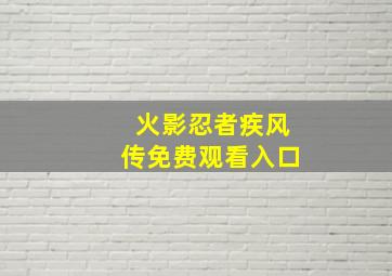 火影忍者疾风传免费观看入口