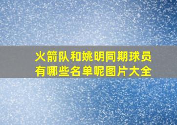 火箭队和姚明同期球员有哪些名单呢图片大全