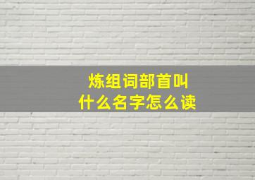 炼组词部首叫什么名字怎么读