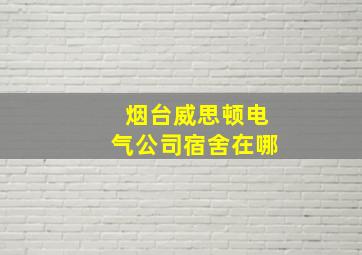 烟台威思顿电气公司宿舍在哪