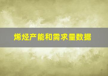 烯烃产能和需求量数据