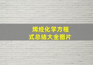 烯烃化学方程式总结大全图片