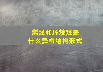 烯烃和环烷烃是什么异构结构形式