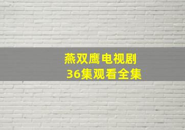 燕双鹰电视剧36集观看全集