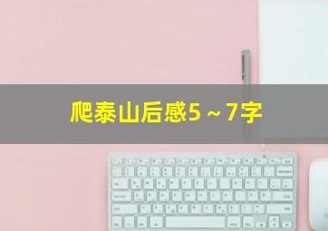 爬泰山后感5～7字