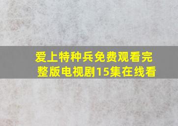 爱上特种兵免费观看完整版电视剧15集在线看