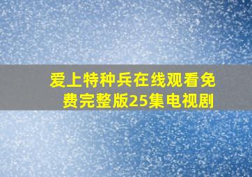 爱上特种兵在线观看免费完整版25集电视剧