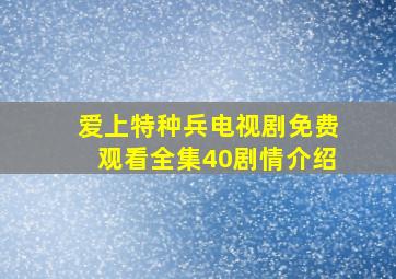 爱上特种兵电视剧免费观看全集40剧情介绍