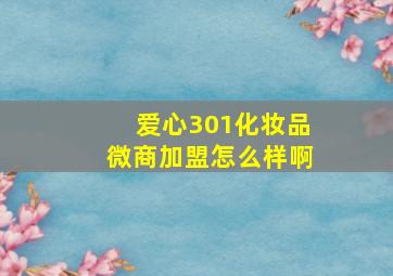 爱心301化妆品微商加盟怎么样啊