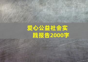 爱心公益社会实践报告2000字