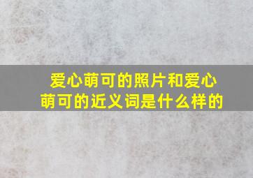 爱心萌可的照片和爱心萌可的近义词是什么样的