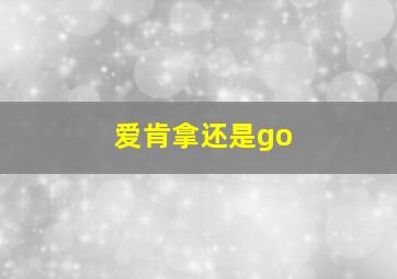 爱肯拿还是go