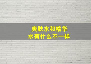 爽肤水和精华水有什么不一样