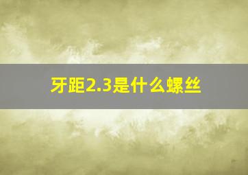 牙距2.3是什么螺丝