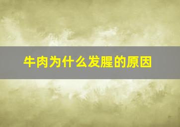 牛肉为什么发腥的原因