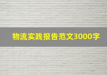 物流实践报告范文3000字