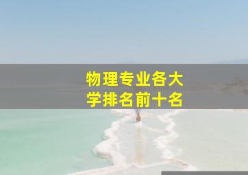 物理专业各大学排名前十名