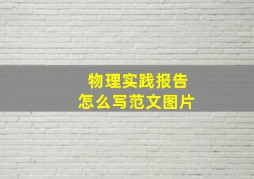 物理实践报告怎么写范文图片