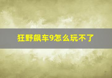 狂野飙车9怎么玩不了