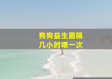 狗狗益生菌隔几小时喂一次