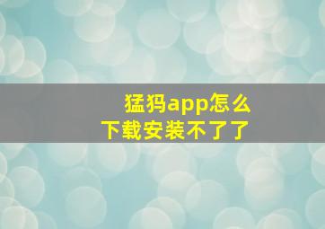 猛犸app怎么下载安装不了了