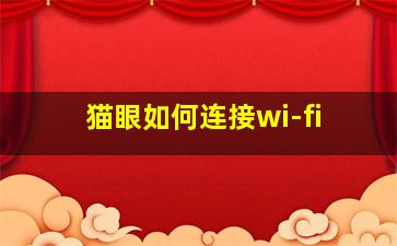 猫眼如何连接wi-fi