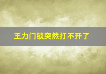 王力门锁突然打不开了