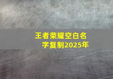 王者荣耀空白名字复制2025年